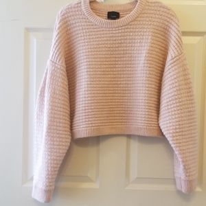 Blush Pink Sweater with Drop Balloon Sleeves